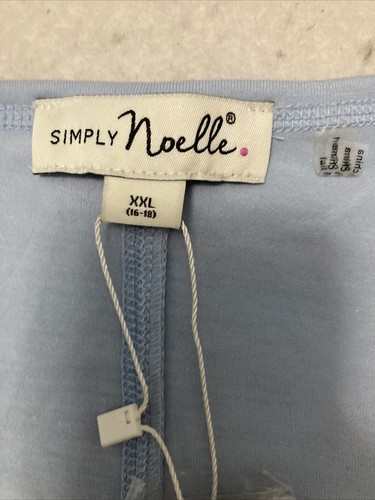 Simply Noelle 3/4 Sleeve Sky Blue Tunic Top SZ 2XL Button Accents NWT - Picture 6 of 15