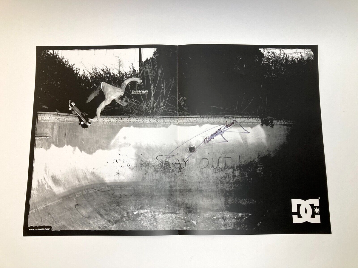 SIGNED Vintage Ken Block Era DC Shoes Danny Way Skateboarding Poster SIGNED