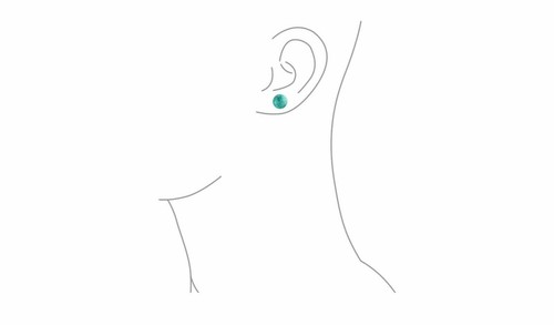 925 Solid Sterling Silver Simple & Elegant 6mm Turquoise Ball Stud Earrings - Picture 2 of 2