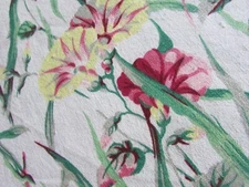 Pink, Yellow Morning Glory  Flowers Authentic Waverly Scotchgard fabric  2+ yd
