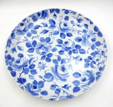 SPODE ENGLAND BLUE FLORAL PRINT ROUND PLATTER AND CHOP PLATE