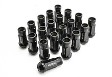 MUTEKI SR48 BLACK 48MM 12X1.5 OPEN ENDED 20 PCS LUG NUTS SET ACORN