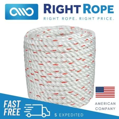 RIGHTROPE.COM 1/2" x 100' Arborist Bull Rope 20% Stronger! Tree Rigging Line Utility Arbor