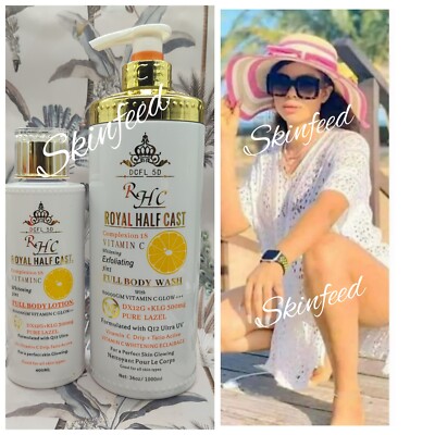 RHC Royal H-C Vit.C & Q12 Ultra whitenzer 3in1 lotion & Body Wash  spf50 400ml 