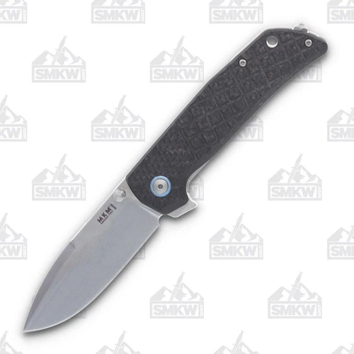 MKM Maximo Folding Knife 3.23in Drop Point Bohler M390 Black Carbon MKMMCT