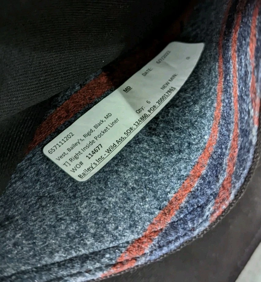 Wild Ass Vest Mens Medium Black Canvas Lined Baileys Full Zip Workwear  image 10