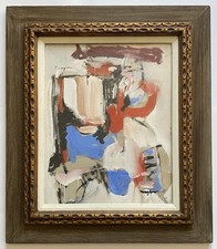 Gene Maslow Mid Century Matador Figure Abstract Modernism Expressionism Painting