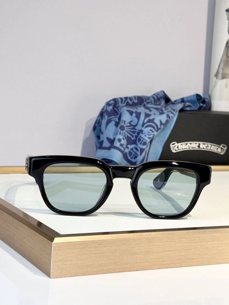 .Chrome Hearts CUNTVOLUTED Sunglasses Black Silver Dagger Tinted Lenses 49-23-14