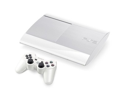 PS3 / Sony Playstation 3 - Konsole Super Slim 500GB #weiß + Original Controller