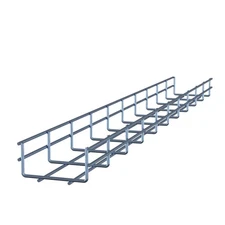 NavePoint Electro Zinc Plated Wire Mesh Cable Tray, 3.94"W x 1.97"D x 118.12"L