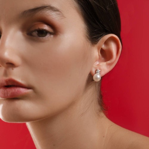 Pendientes Majorica Perla 9mm Blanca Plata Selene 08956.01.2.000 - Imagen 3 de 4