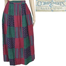 1980s Vintage Susan Bristol Skirt Fine Wale Corduroy Patchwork Cottage Boho 12