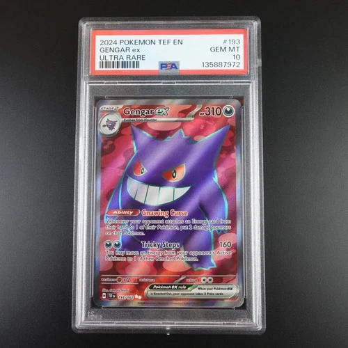 PSA 10 Gengar ex 193/162 Pokemon Temporal Forces Graded Card