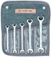 Wright Tool 744 - Flare Nut Wrench 5 Piece Set - Satin Metric 9mm - 21mm