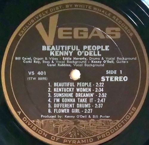 Kenny O'Dell ~ Beautiful People ~ Vegas LP Neil Diamond~Linda Ronstadt~Bee Gees - Picture 2 of 3