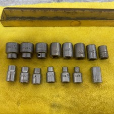 Vintage MAC Tools 3/8" Drive 14pc Metric 6pt Socket Set 2 Are Matco 1 is Snap On