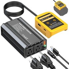 300W Power Inverter Compatible with Dewalt 20V Battery - DC 20V to AC 110V Ba...