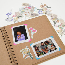 8X8 Inch DIY Scrapbook Photo Album, Kraft Blank Paper Scrap Book 40 Pages Mem...