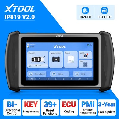 2026 XTOOL IP819 V2.0 Coding OBD2 Scanner All System Car Diagnostic Key Fob Tool