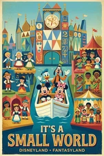 Disneyland Its a Small World Mickey Minnie Goofy Daisy Poster GLOSSY 11X17