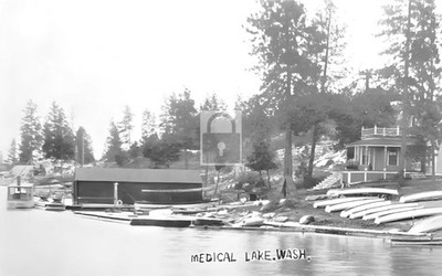 Resort Boat Dock Medical Lake Washington WA - Reprint