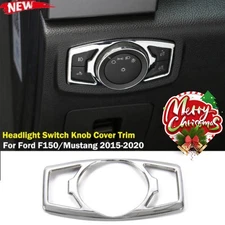 Headlight Switch Knob Cover Trim Interior for 2015-2020 Ford F150/Mustang Chrome
