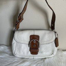 Coach Soho Chalk White Pebbled Leather Shoulder Bag Good
