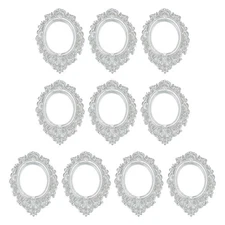 10 Pcs Mini Vintage Frames, 1.3 x 1.1" Resin Tiny Picture Frames, Silver