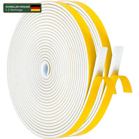 Dichtungsband Selbstklebend Moosgummi 12Mm X 3Mm Weiß 12M 2 Rollen TüR Fenster