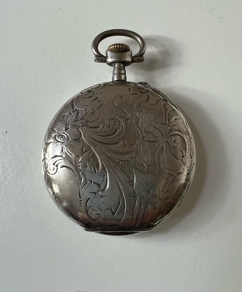 Ancienne montre à gousset en argent ancre fixe 15 rubis 1900 - Photo 2/4