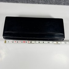 Black Plastic Audio Cassette Storage Box Case Organizer w/ Compartments