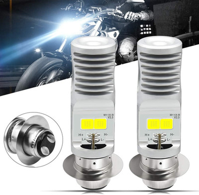 HONLEEX 2Pcs AC9-48V P15D H6M LED Motorcycle Headlight Bulbs 1800LM Super Bright