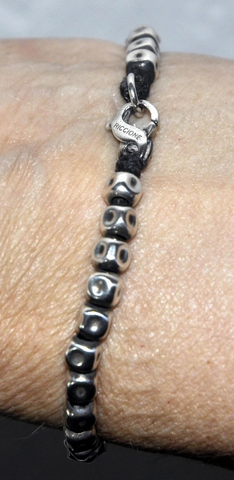 BRACCIALE SPADARELLA CON PICCOLE PEPITE IN ARGENTO 925 - USATO SENZA SCATOLA - Immagine 3 di 4