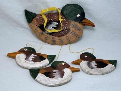 Fensterdeko 4 Enten Holz Hängedeko Höhe 26 cm - Bild 2 von 3
