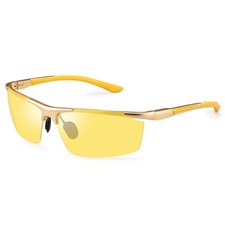 Polarized Night Vision Glasses for Men and Women Yellow Safety Driving Glasse...