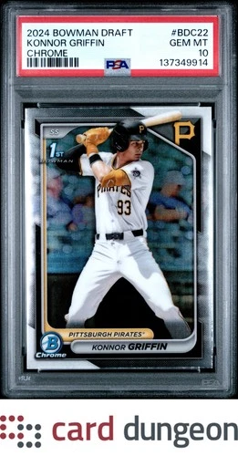 Konnor Griffin 2024 Bowman Draft #BDC22 Chrome - 137349914 PSA 10