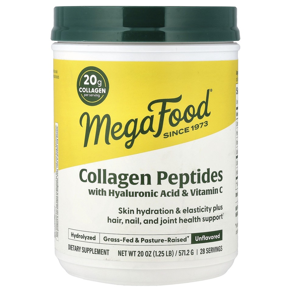 Collagen Peptides With Hyaluronic Acid & Vitamin C, Unflavored, 20 oz (571.2 g)