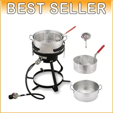High-Performance 10 Qt Aluminum Fish Fryer with Adjustable Burner and Basket