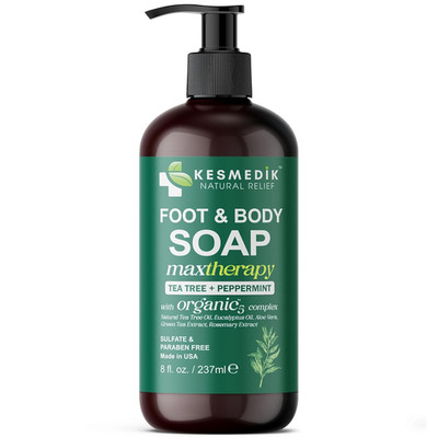 Tea Tree Oil Foot & Body Soap for Deep Cleansing, anti Itch Body Wash, Fights Bo