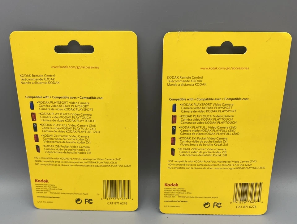 2 Kodak Wireless Pocket Remote Controls 871 6276 PlaySport PlayTouch NEW Sealed - Image 2 of 4
