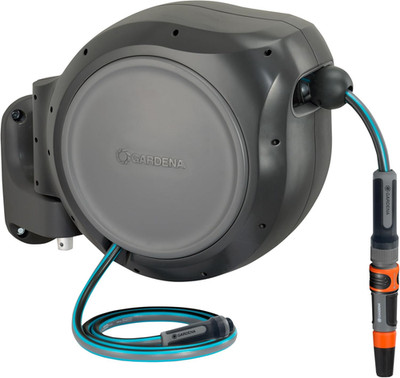 GARDENA 20505, 100' Retractable Garden Hose Reel with US Hose Threads - 100' X 1
