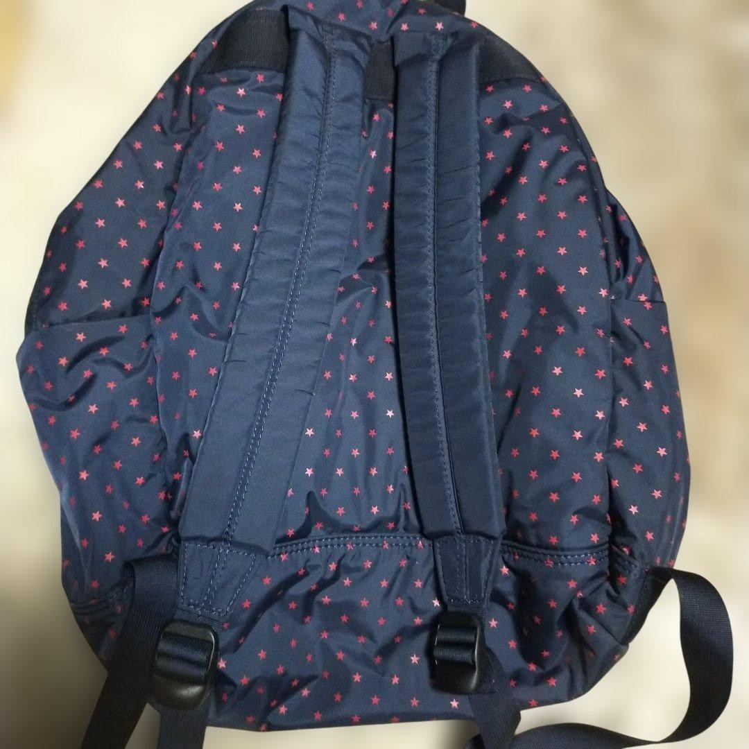 Porter Star Pattern Navy Backpack Nylon Front Poc… - image 7