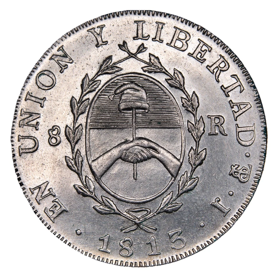 Medalla Argentina 1813-1913 8 Reales Centenario Patria Plateada Cobre ¡Rara!! Foto 3 de 4