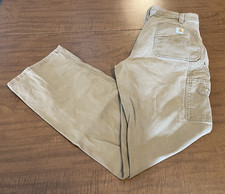 Carhartt Original Fir Womens Tan Carpenter Denim Work Jeans Size 14 Tall