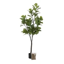  Fidmont Modern Faux Fiddle Fig Tree, 6 FT, Potted Artificial Fiddle 5ft 11in