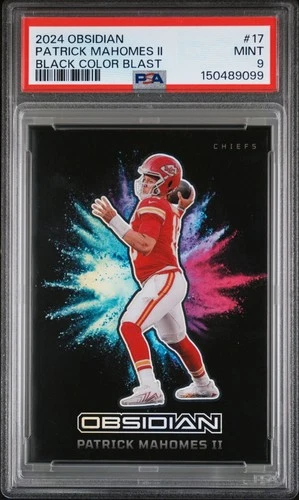 2024 Panini Obsidian - Black Color Blast Patrick Mahomes II #17 PSA 9
