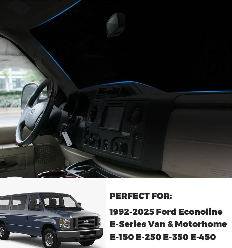 Parabrisas Parasol Para Ford Serie E E-150 E-250 E-350 E450 Van 1992-2025 Foto 2 de 4