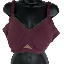 Honeylove Crossover Bra Size 2F Smoothing Flex Fit Comfort Everyday Burgundy