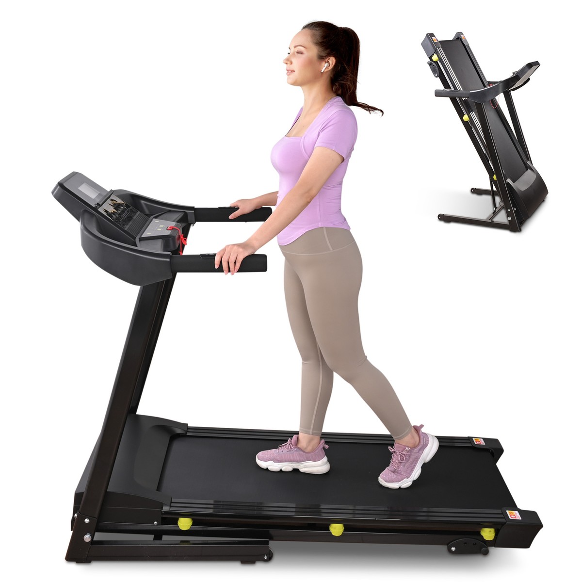 Compact Folding Electric Treadmill Motorized Running Machine Gym Fitness LCD