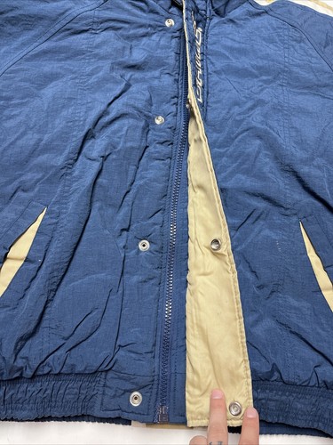 Vintage Starter Notre Dame Fighting Irish Blue Zip Nylon Puffer Jacket SZ XL - Picture 7 of 14